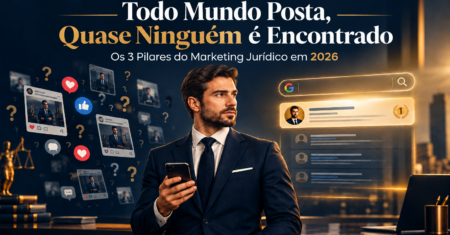 Todo Mundo Posta, Quase Ninguém é Encontrado: Os 3 Pilares do Marketing Jurídico em 2026